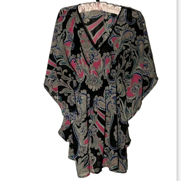 Nicole by Nicole Miller Tops - Nicole by Nicole Miller Paisley Kimono Top Blouse Coverup Size XS Multicolor